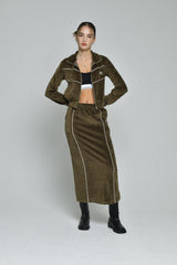 ベルベッドスカート/velvet skirt (brown)