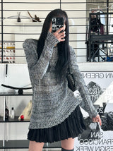 ボカシウェーブルーズニット/Bokashi weave loose knit