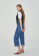 ストレートフィットロールアップ刺繍デニムパンツ / STRAIGHT FIT ROLL UP EMBROIDERY DENIM PANTS [6863]