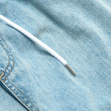 BANDING WIDE DENIM PANTS LIGHT BLUE