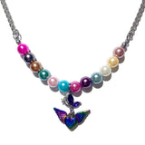 Rainbow butterfly necklace.02 (beads color random) (6672858906742)