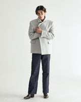 UNISEX HAIRY WOOL COAT JACKET M - BYRDEYE GRAY (6636064669814)