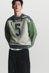 COLOR BLOCK SWEAT SHIRT (green mix)