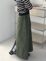 Lush back slit long skirt