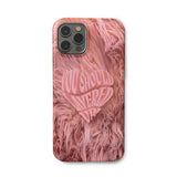 ピンクファーフォンケース(ハード)/PINK FUR PHONE CASE (HARD)
