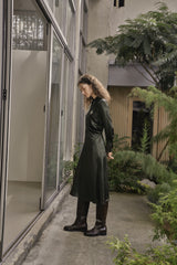 ドレーパリードレス/DRAPERY DRESS_DEEP GREEN