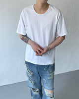 ウォッシングUネックショートスリーブTシャツ / JWA Washing U-neck Short-sleeved T-shirt (4 colors)