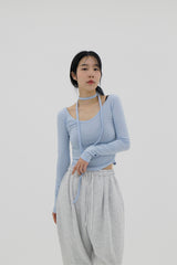 キャンディーネックスカーフTシャツ / Candy UN Neck Scarf T-Shirt (4color)