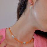 フラワーネックレス/FLOWER ORANGE NECKLACE