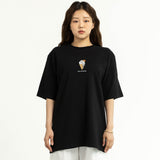 アイスクリームプリントショートスリーブTシャツ / ICE CREAM PRINTING SHORT-SLEEVED T-BLACK