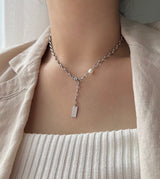 huu サージカルスチールヒップフレッシュウォーターパールボールド3ウェイネックレス / huu Surgical Steel Hip Fresh Water Pearl Bold Three-Way Necklace