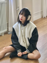 Blando fleece varsity jacket