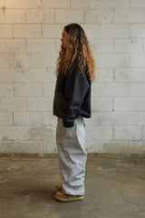 ロゴコットンスーパーワイドパンツ / BSR2223FWPT004 LOGO COTTON SUPER WIDE PANTS CEMENT GRAY