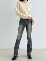 ソフトリップラインニット / Soft lip line knit (5color)