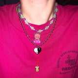 Ying yang heart necklace (6672843374710)