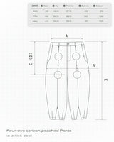 Four-eye carbon peached Pants