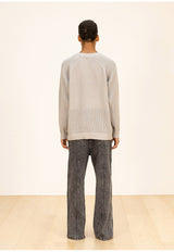 ハーフインシジョンオーバーニット/HALF INCISION OVERSIZED KNIT