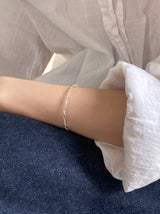 [92.5silver] フラワーチェーンブレスレット