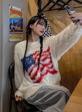(UNISEX) 星条旗アンゴラニット