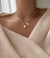hiv パールハートキッチュネックレス/hiv Pearl heart kitsch necklace (2color)