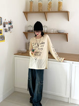 フリーダムレタリングボクシー長袖Tシャツ