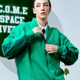 [UNISEX] Fleece-Back Cotton-Jersey and Padded Shell Zip-Up Sweatshirt (Green) (6656649298038)