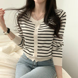 [2color] Bee Stripe Slim Fit Cardigan