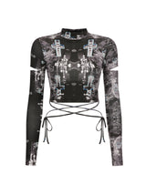 ネオンクロスカットアウトトップ/0 5 neon cross cut out top