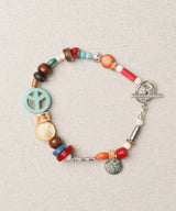 ピースマークシンボルブレスレット / PEACEMARK SYMBOL BRACELET-TURQUOISE :  ARCHIVE-001