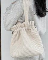 Ribbed fabric String bag