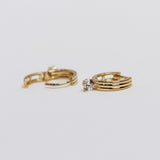[single earring]14K gold cubic one touch earring (6679679139958)