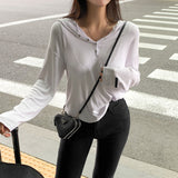 [Bellide made] Chalang snap ribbed T-shirt
