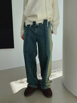 ストレートウォッシュドデニムパンツ/no.5187 Straight Washed Denim Pants (2color)