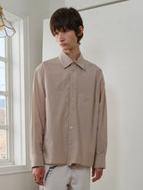 PLACKET DETAIL L/S SHIRT STONE BEIGE (6594029486198)