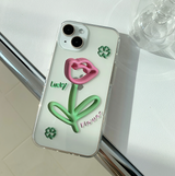 ラッキーフラワーフォーンケース / Lucky flower phone case pink