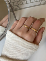 [3 set] modern volume layered ring set