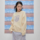 Cheerful logo sweat shirt (light yellow) (6684422930550)