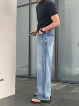 ラボワイドブラッシュデニムパンツ / Labo Wide Brush Denim Pants (Light Blue)