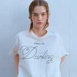オーバーサイズダーリンTシャツ / OVERSIZE DARLING TEE, WHITE
