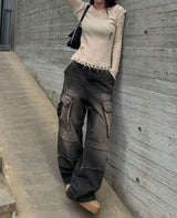 (Unisex) Frank cargo denim pants