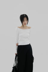 ラフカットリブTシャツ/Rough cut ribbed T-shirt (3color)