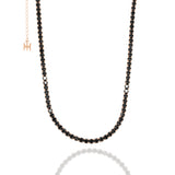 ブラックミニテニスネックレス/[S925] Black Mini Tennis Necklace (rosegold)