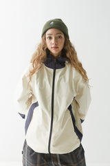 ウィンドブレーカーフーデッドリバーシブルジャケット/BSR2223FWJK036 TWAN WINDBREAKER HOODED REVERSIBLE JACKET CREAM/BLACK