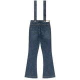 セミブーツカットハイスパンデックスサスペンダーデニムパンツ/SEMI BOOTSCUT HIGH SPANDEX SUSPENDER DENIM PANTS [6677]