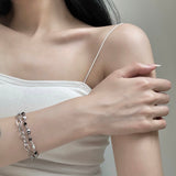 レイヤードハートチェーンブレスレット / Layered heart chain bracelet