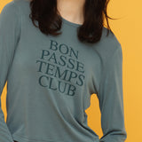 パッセテンプスロングスリーブTシャツ / PASSE TEMPS LONG SLEEVE TEE_BLUE GREEN