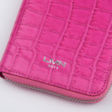 クロコダイルエンボラージウォレット/CROCODILE EMBO LARGE WALLET-PINK