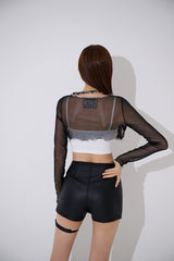 チョーカー シースルー クロップトップ / TOP(9370) Choker See-through Crop