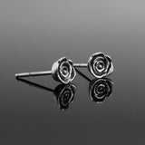ローズシルバーイヤリング / Rose silver stud earring (4591725379702)