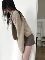[Brushed lining] ショートリブニットパンツ